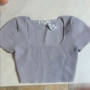 Signature8 Light Gray Ribbed Crop Top